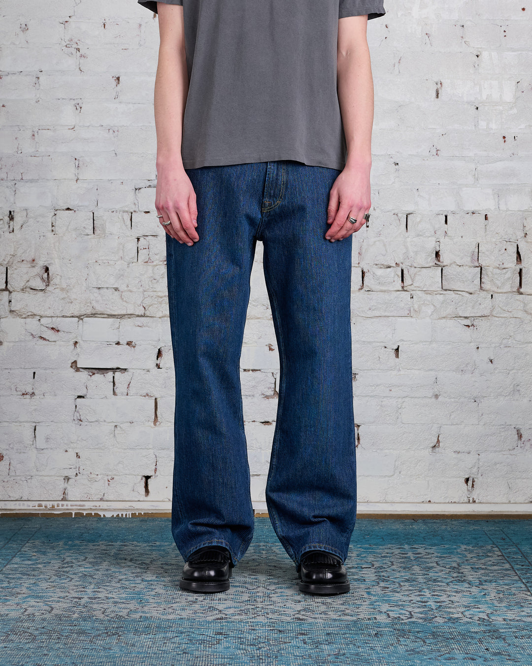 Faded Denim Blue Twill Cotton Woven - Web Archived