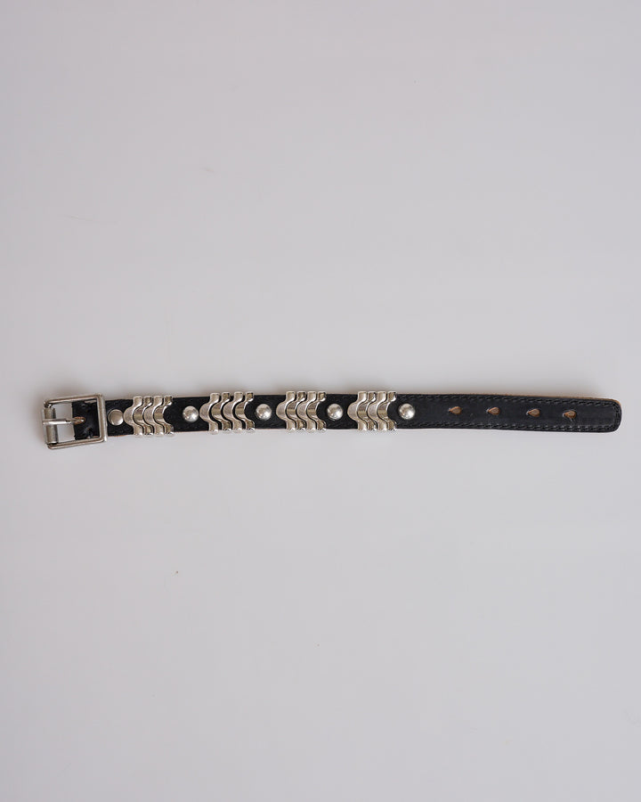 Our Legacy Wave Bracelet Deep Black Leather