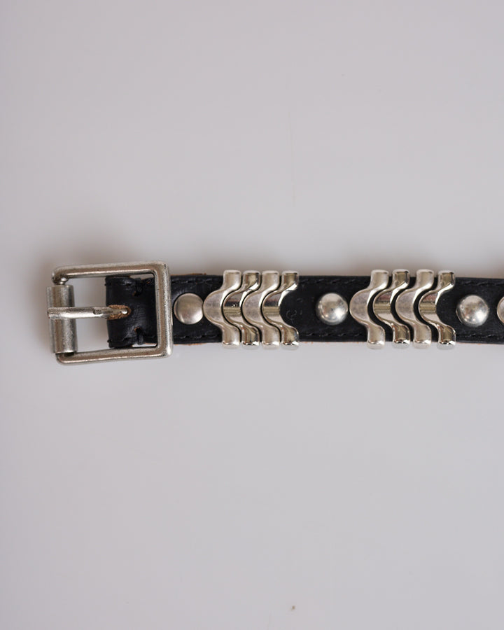 Our Legacy Wave Bracelet Deep Black Leather