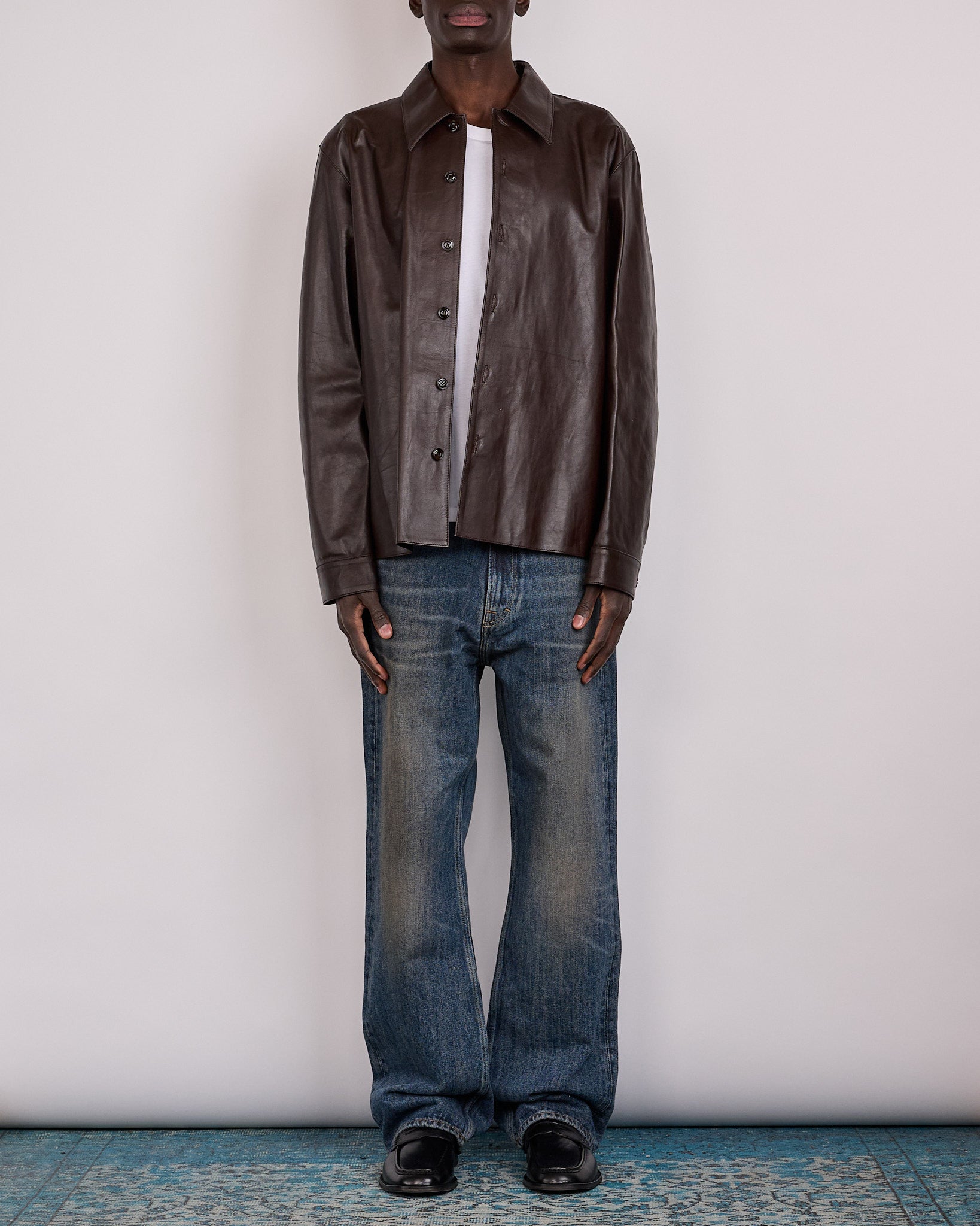 Our Legacy Welding Shirt Umber Brown Fluid Calfskin – LESS 17