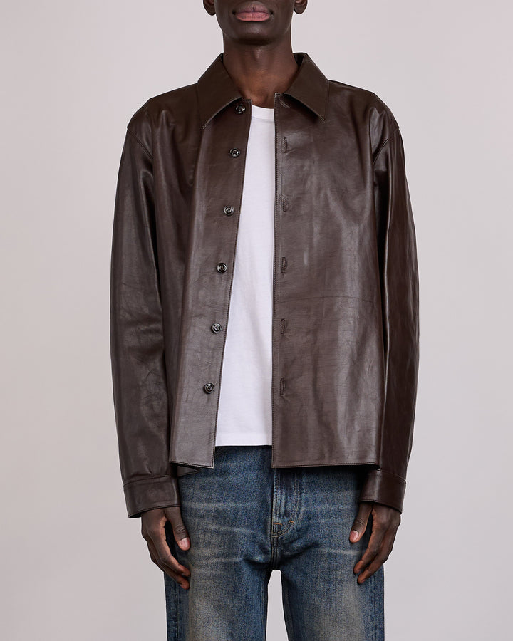 Our Legacy Welding Shirt Umber Brown Fluid Calfskin