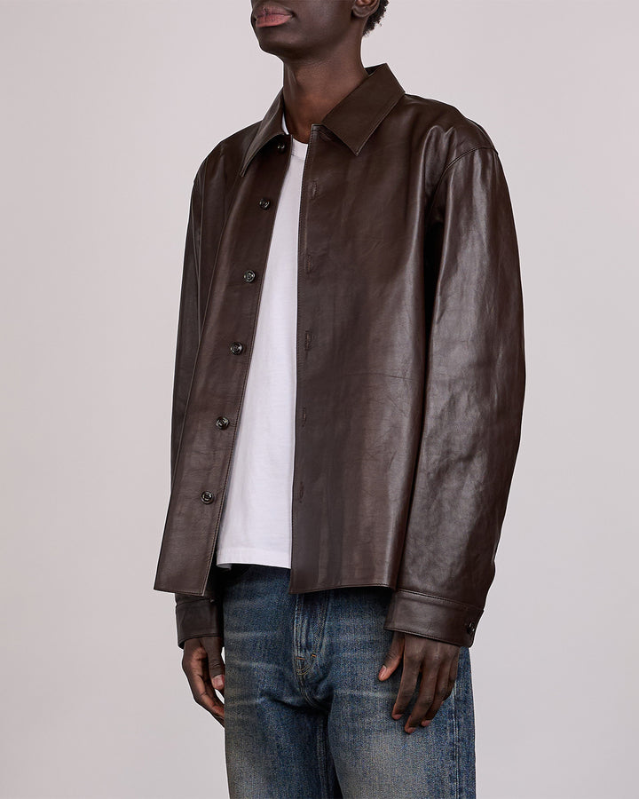 Our Legacy Welding Shirt Umber Brown Fluid Calfskin