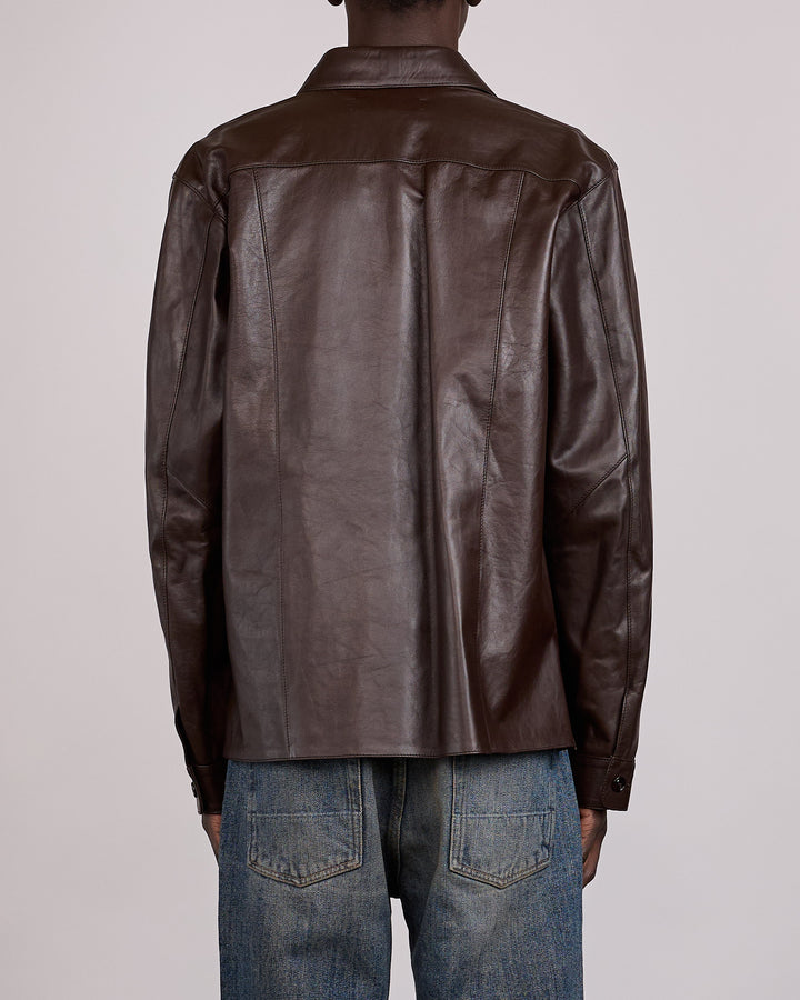 Our Legacy Welding Shirt Umber Brown Fluid Calfskin