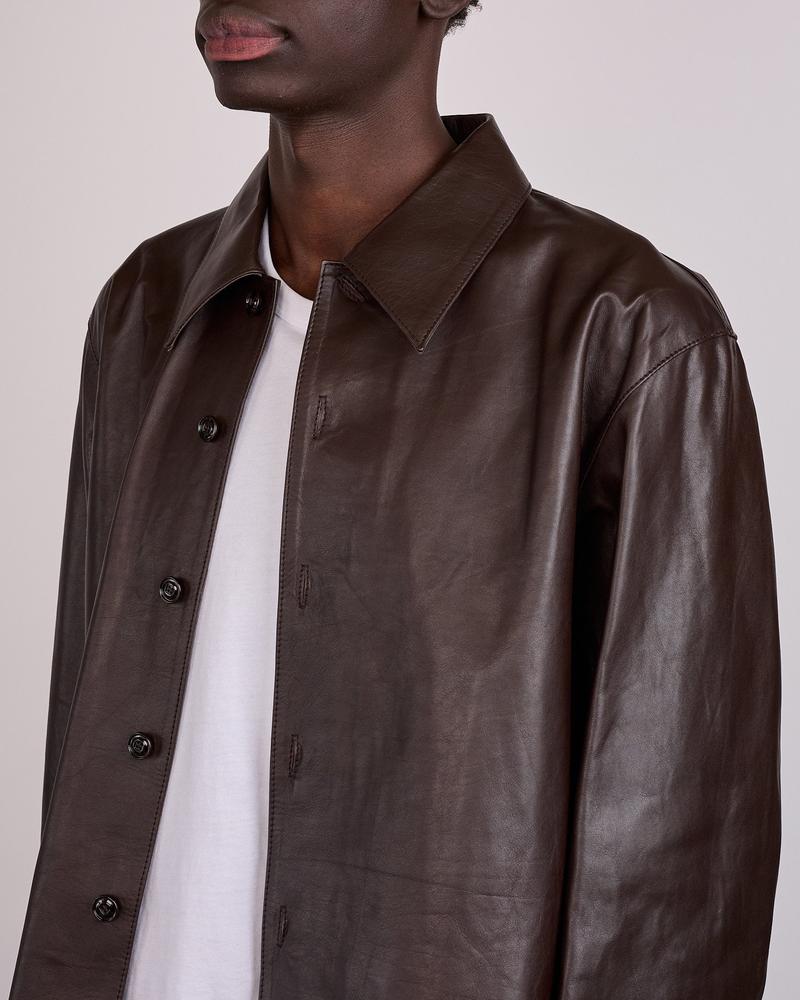 Our Legacy Welding Shirt Umber Brown Fluid Calfskin – LESS 17