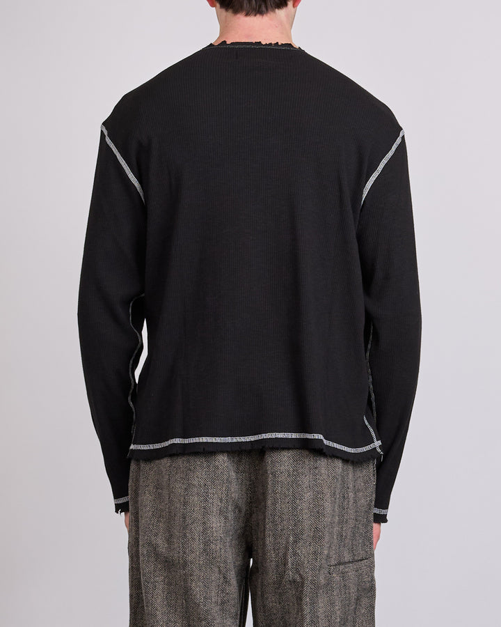Parfait Franco Reflective Rib Knit Crewneck Black