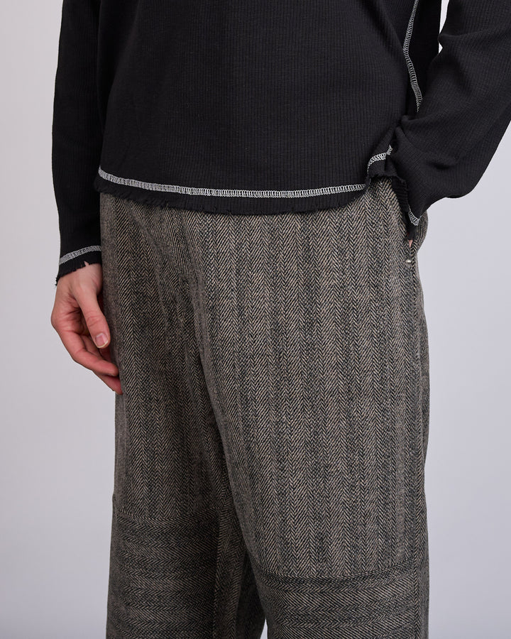 Parfait Slash Wool Herringbone Pant Grey