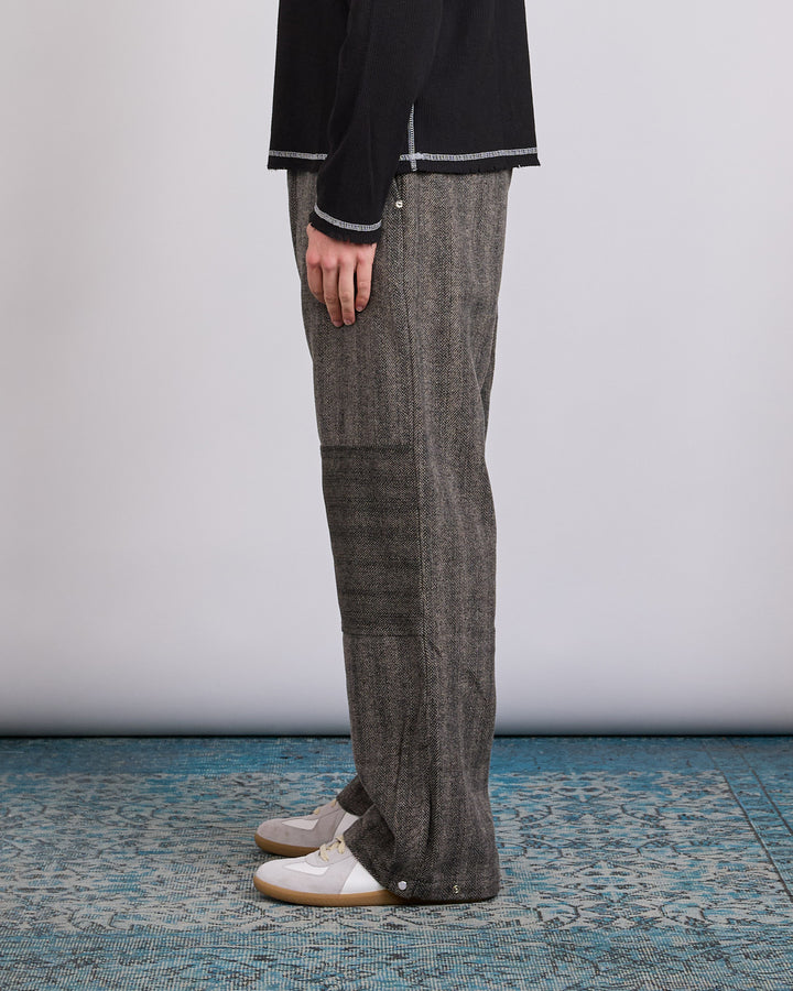 Parfait Slash Wool Herringbone Pant Grey