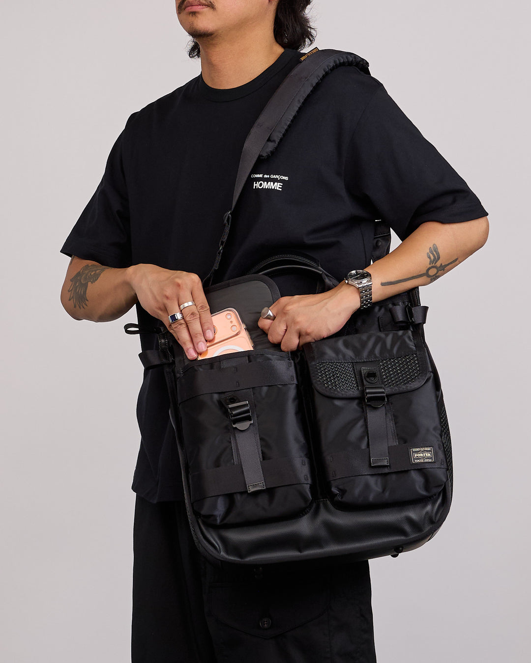 Porter Bounce Helmet Tote Bag Black