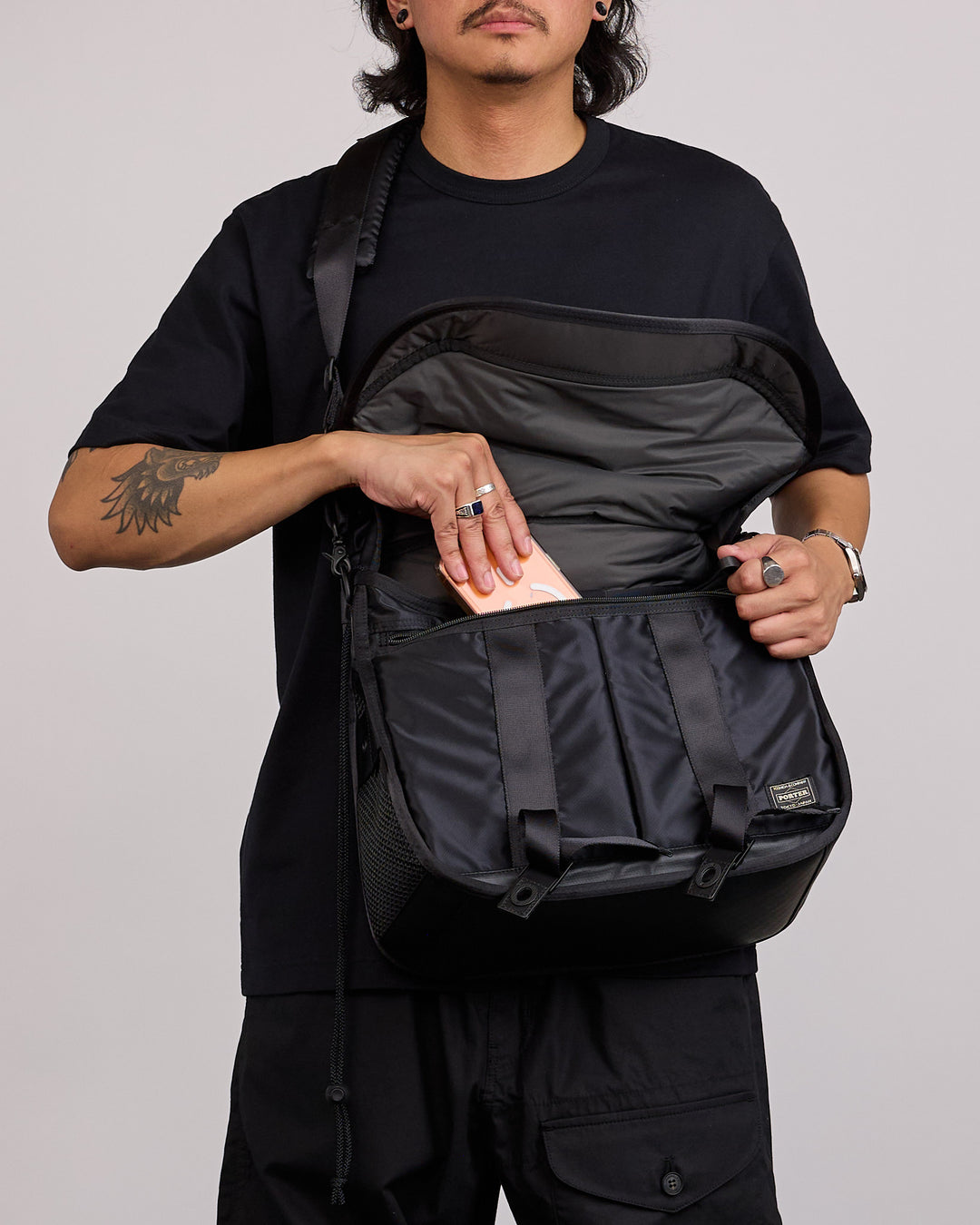 Porter Bounce Messenger Bag Black