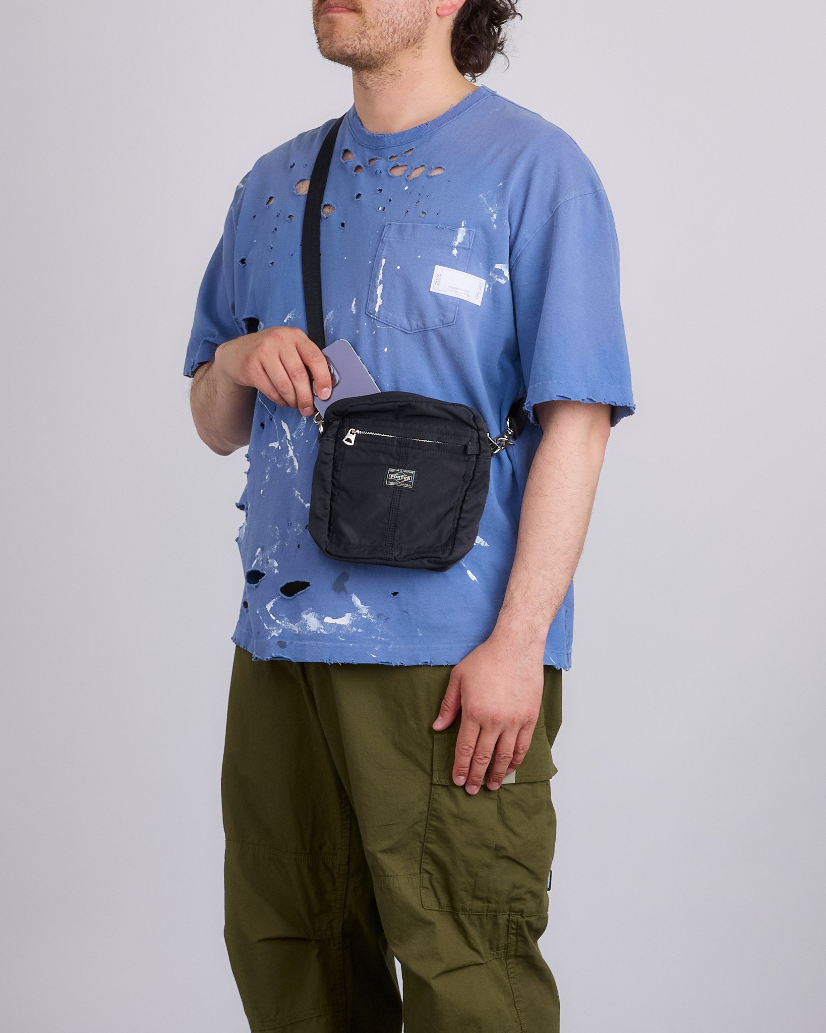 Porter Mile Vertical Shoulder Bag Black – LESS 17