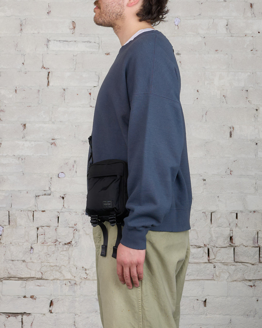 Porter Senses Vertical Shoulder Bag Black