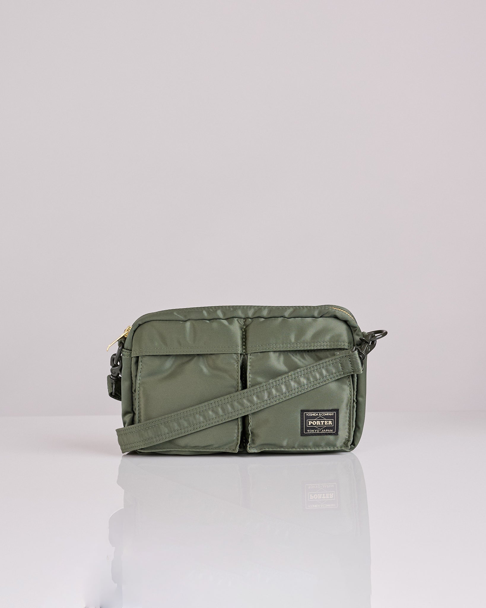 【PORTER 】TANKERシリーズ　セージグリーン　スモールポーチ Tanker