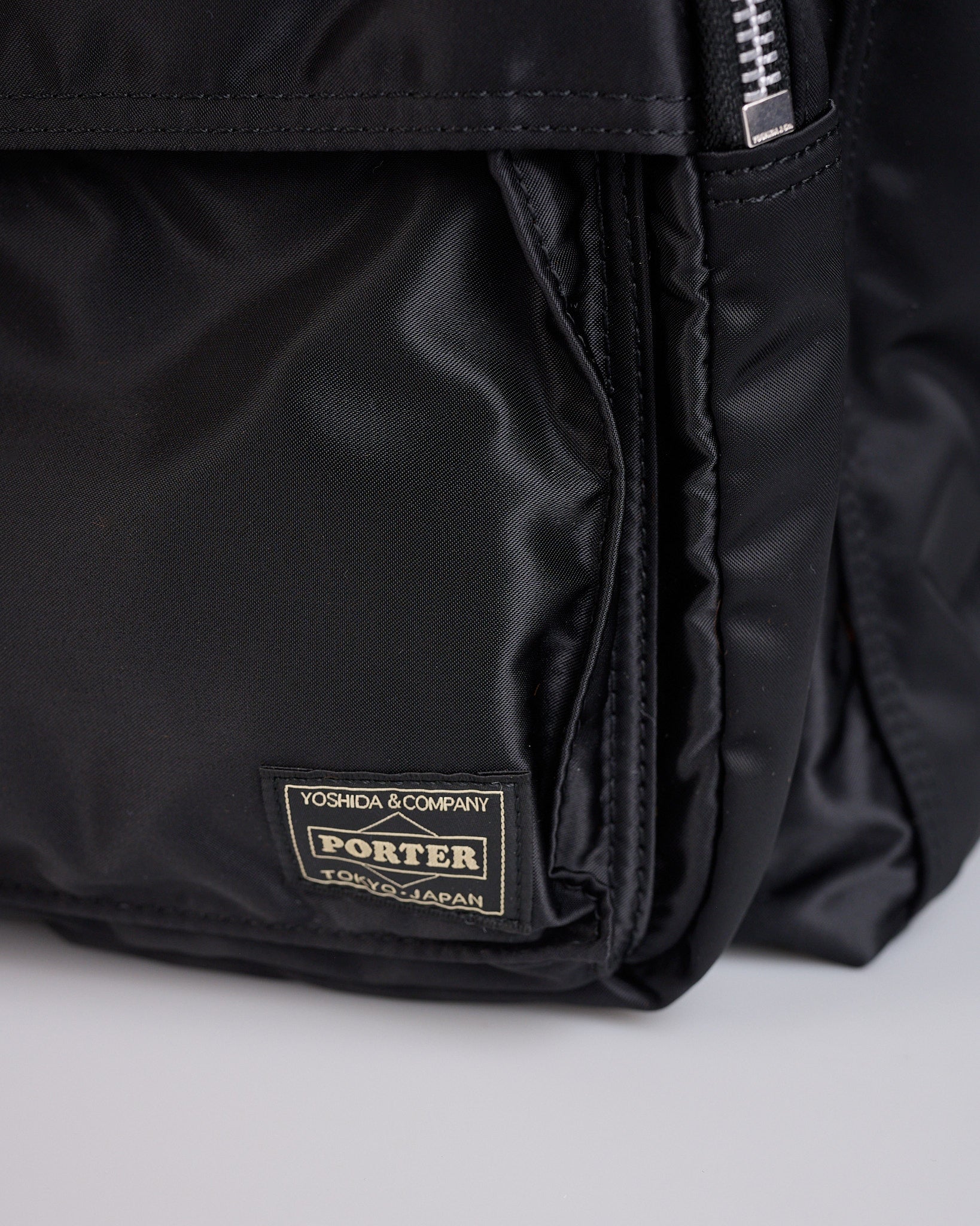 Porter Tanker Zip Front Pocket Daypack Black – LESS 17
