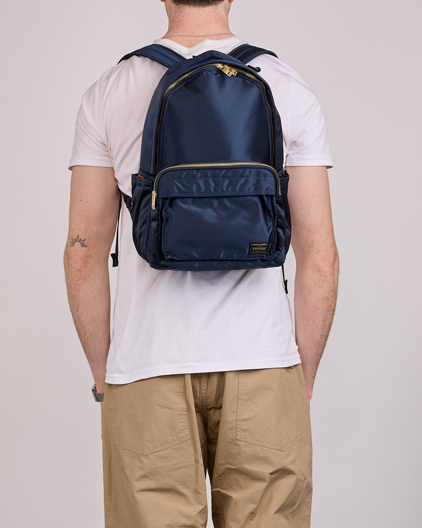 Porter Tanker Zip Front Pocket Daypack Iron Blue – LESS 17