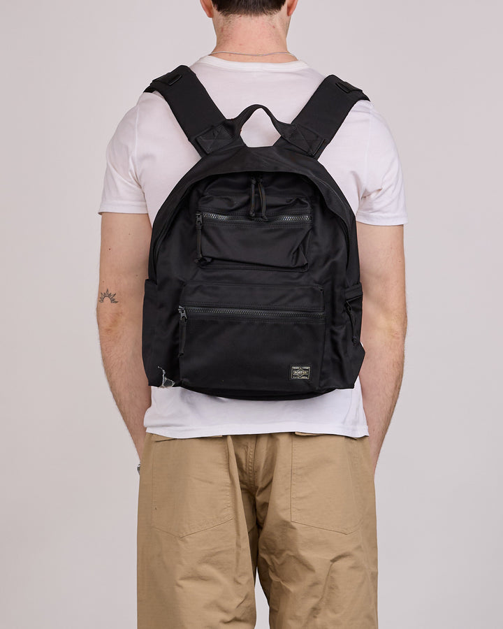 Porter Unit Dual Front Pocket Daypack Black