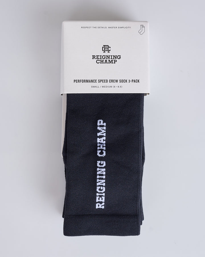 Reigning Champ 3-Pack Knit Tab Speed Sock Black