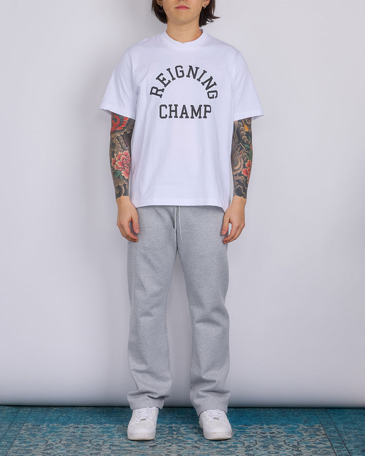 Reigning Champ Midweight Arch Logo T-Shirt White