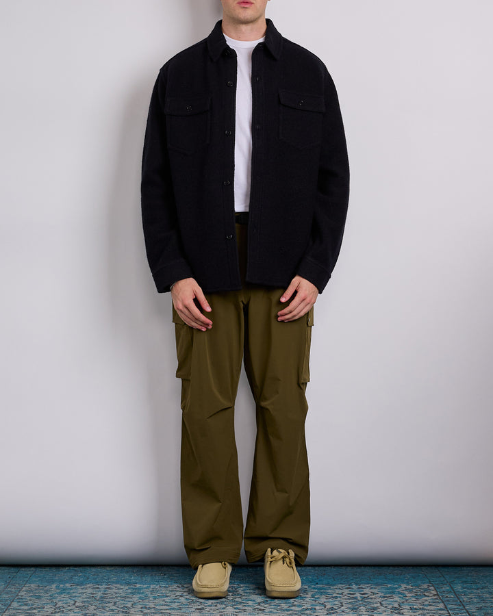 Reigning Champ Boiled Wool Warden Outershirt Jacket Black