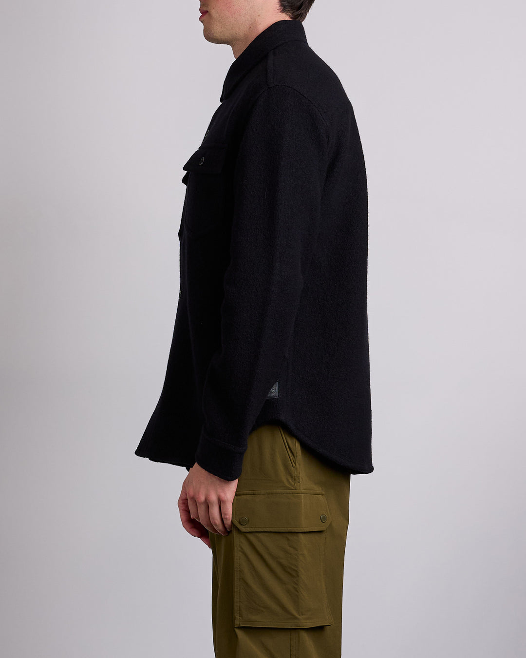 Reigning Champ Boiled Wool Warden Outershirt Jacket Black