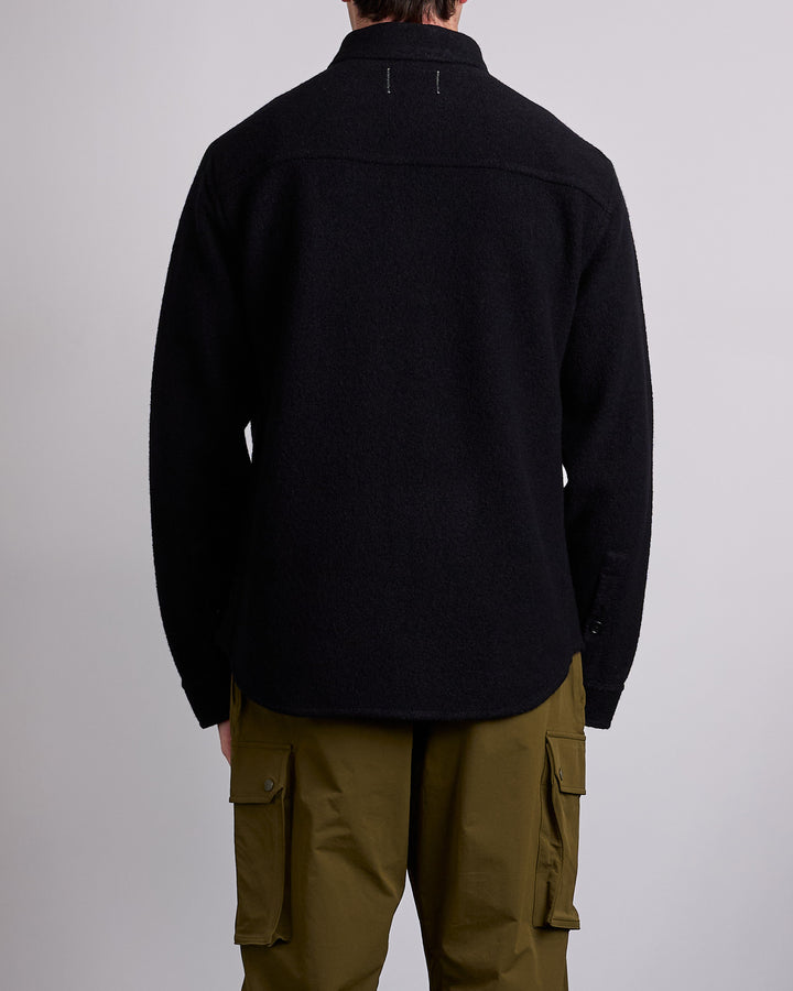 Reigning Champ Boiled Wool Warden Outershirt Jacket Black