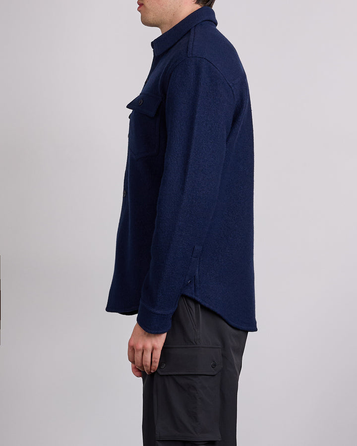 Reigning Champ Boiled Wool Warden Outershirt Jacket Navy