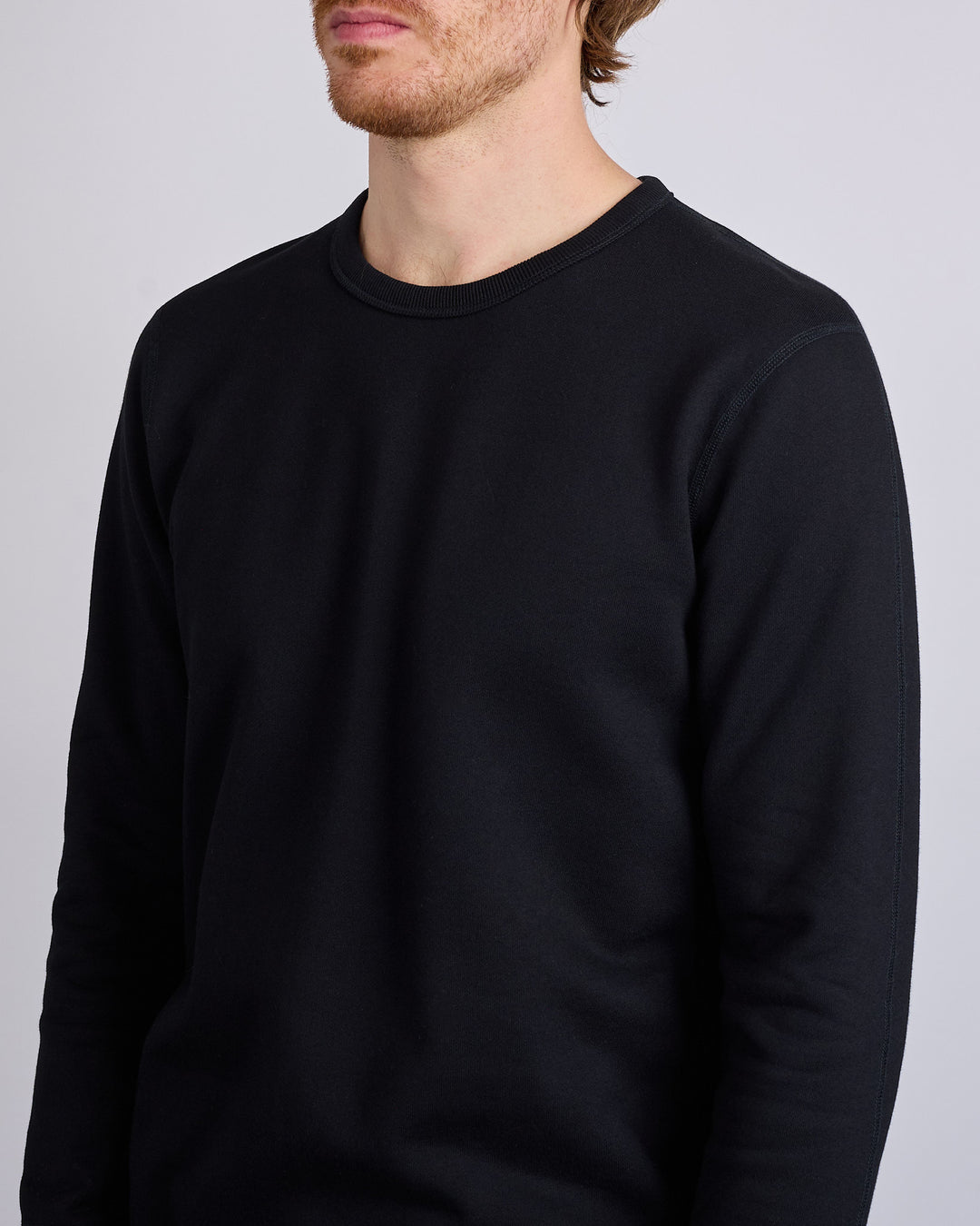 Reigning Champ Core Midweight Terry Slim Crewneck Black