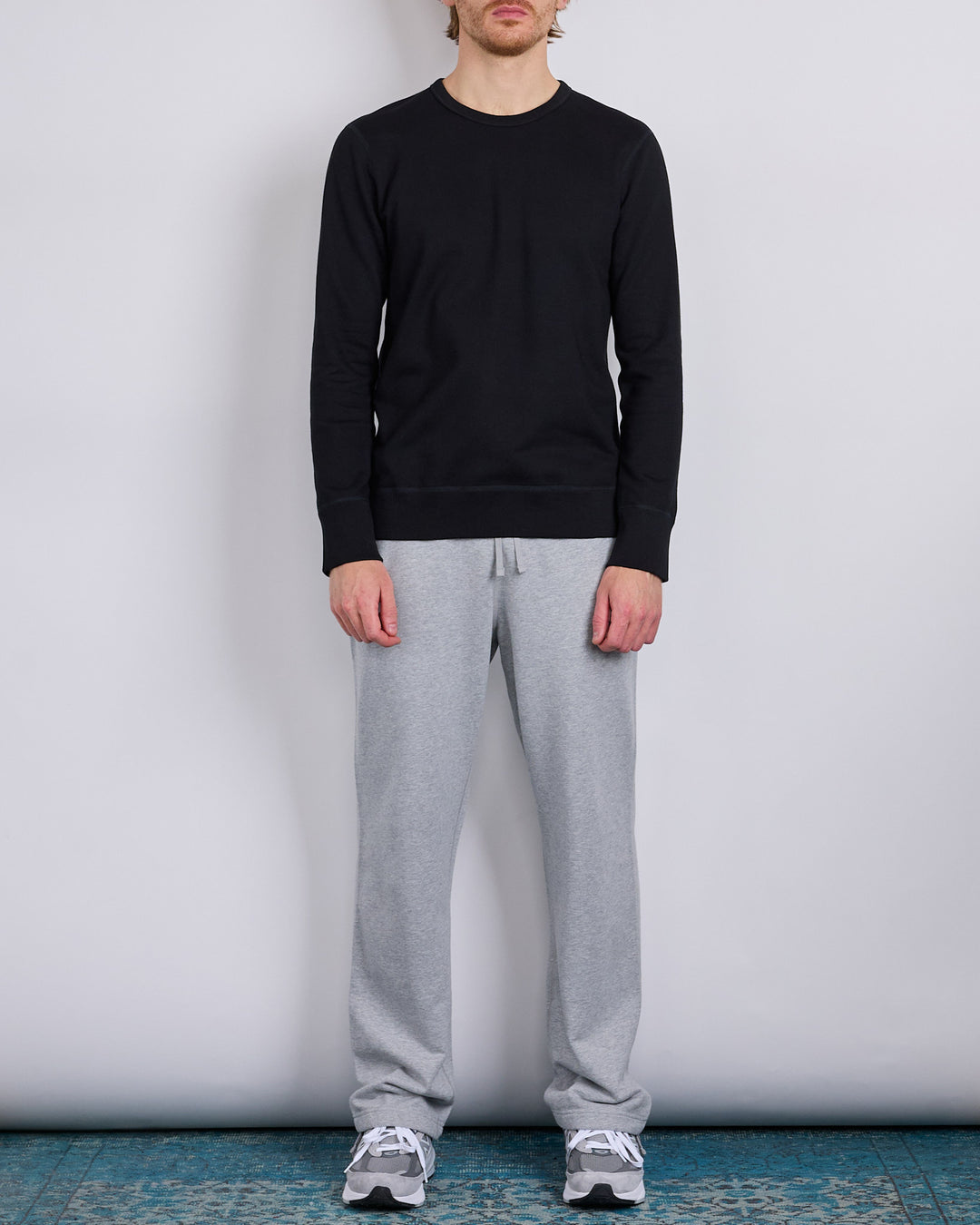 Reigning Champ Core Midweight Terry Slim Crewneck Black