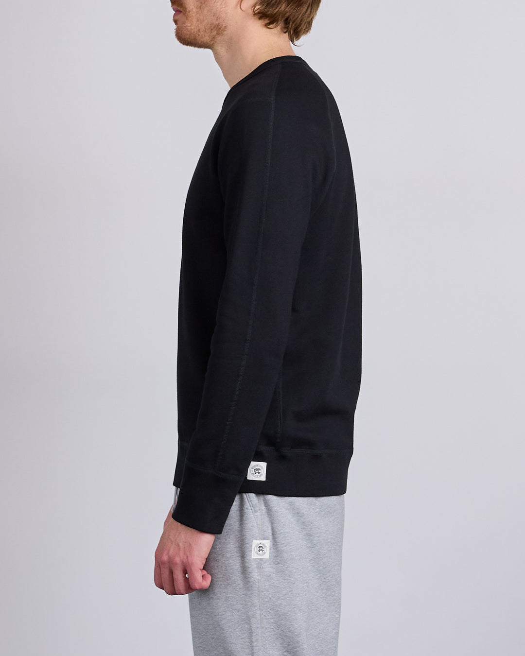 Reigning Champ Core Midweight Terry Slim Crewneck Black