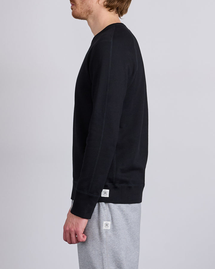Reigning Champ Core Midweight Terry Slim Crewneck Black