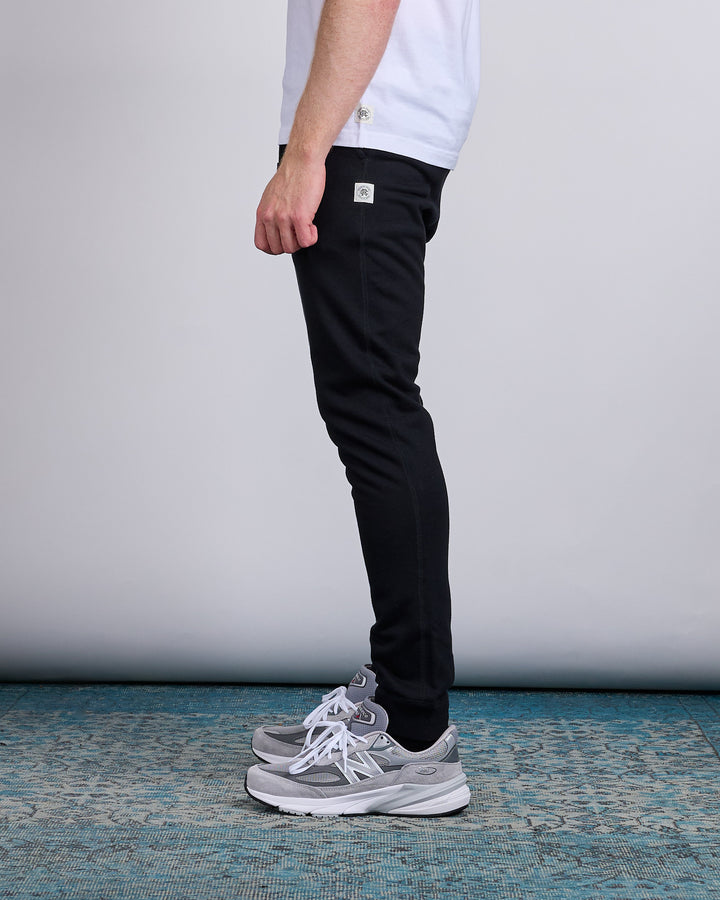 Reigning Champ Core Midweight Terry Slim Sweatpant Black