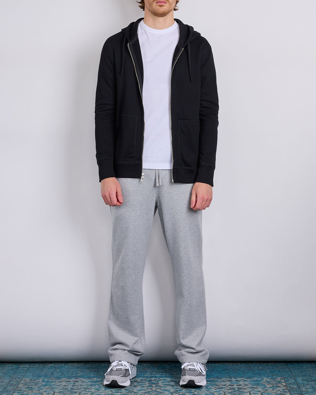 Reigning Champ Core Midweight Terry Slim Zip Hoodie Black