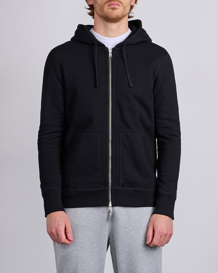 Reigning Champ Core Midweight Terry Slim Zip Hoodie Black