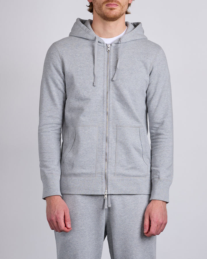 Reigning Champ Core Midweight Terry Slim Zip Hoodie Heather Grey