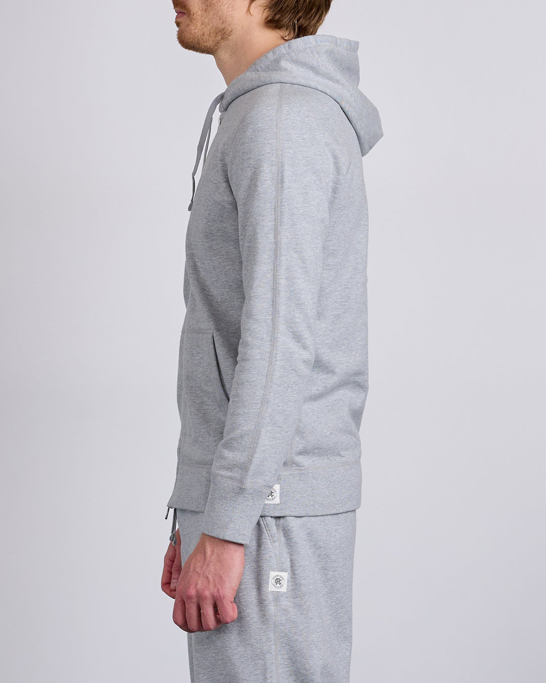 Reigning Champ Core Midweight Terry Slim Zip Hoodie Heather Grey