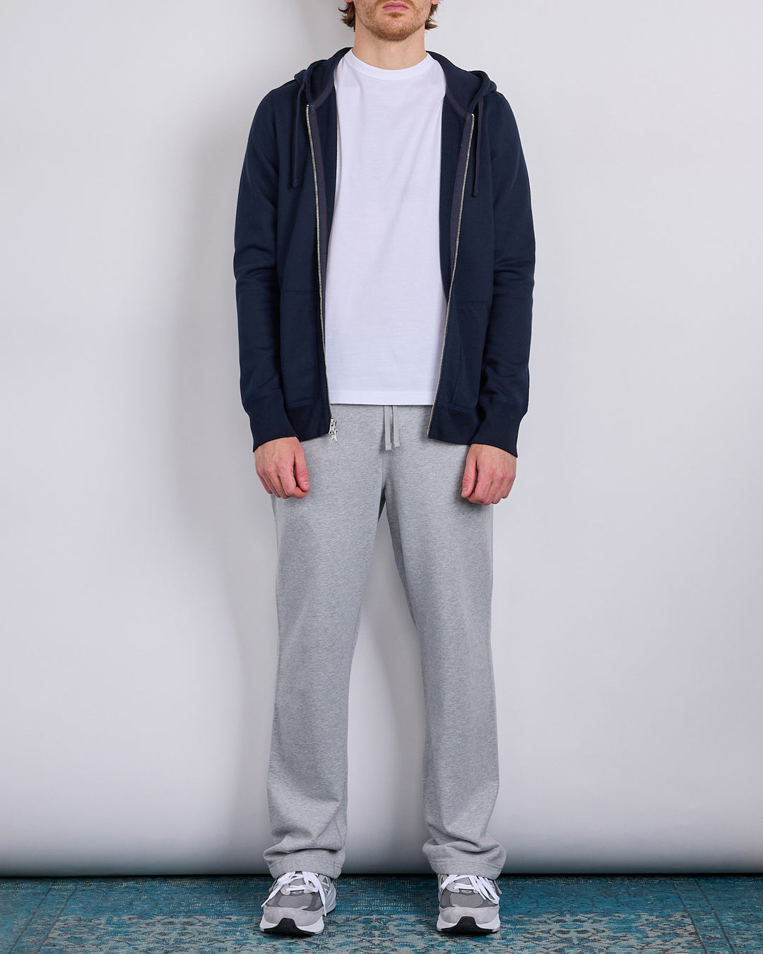 Reigning Champ Core Midweight Terry Slim Zip Hoodie Navy