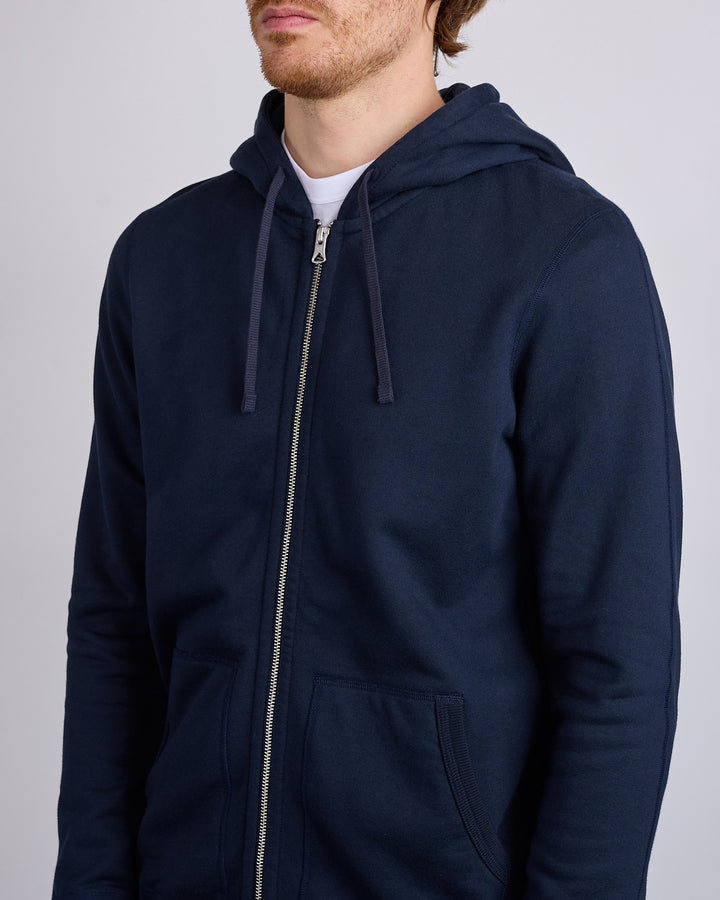 Reigning Champ Core Midweight Terry Slim Zip Hoodie Navy