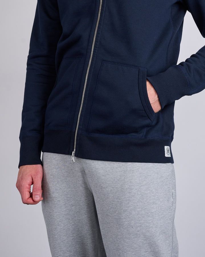 Reigning Champ Core Midweight Terry Slim Zip Hoodie Navy