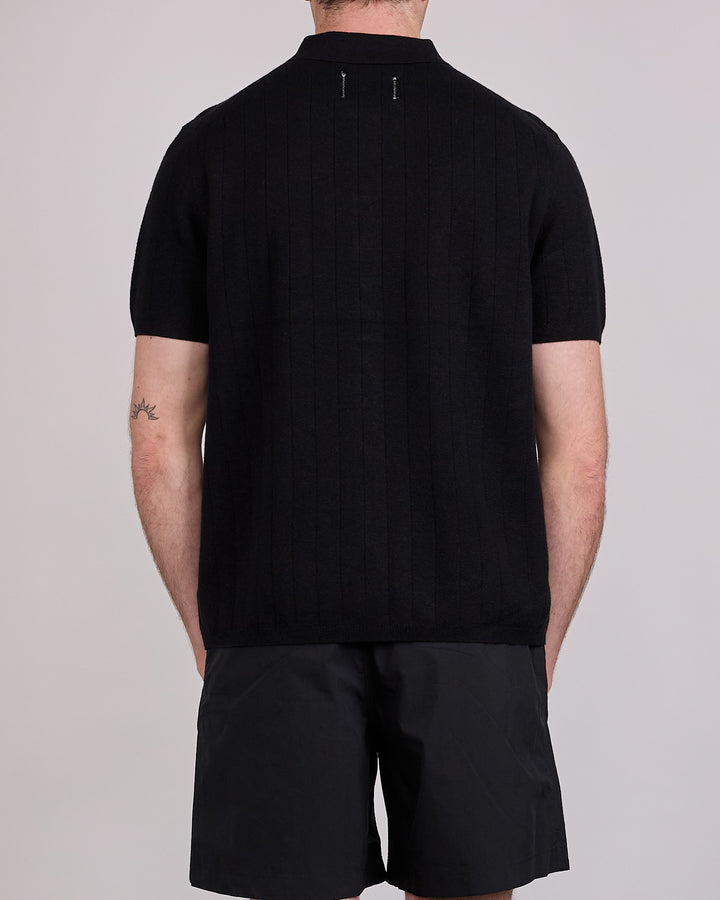 Reigning Champ Cotton-Linen Piazza Button Shirt Black