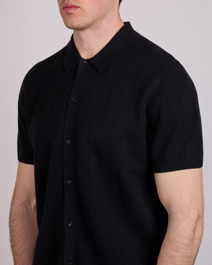 Reigning Champ Cotton-Linen Piazza Button Shirt Black