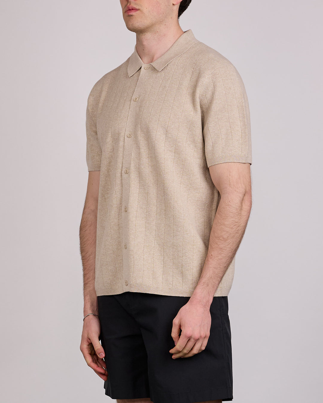 Reigning Champ Cotton-Linen Piazza Button Shirt Heather Oatmeal