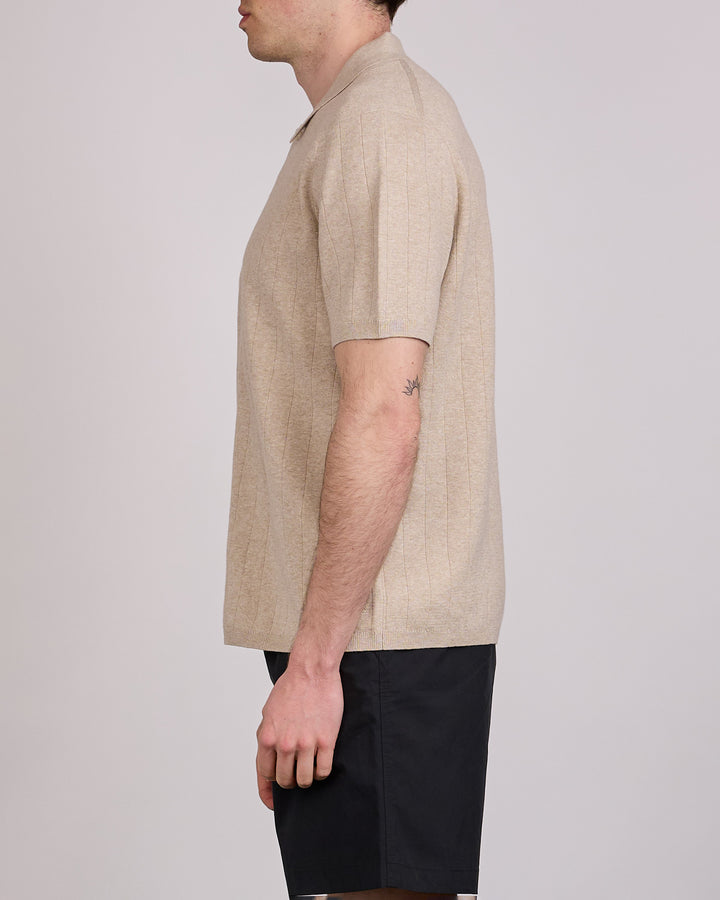Reigning Champ Cotton-Linen Piazza Button Shirt Heather Oatmeal