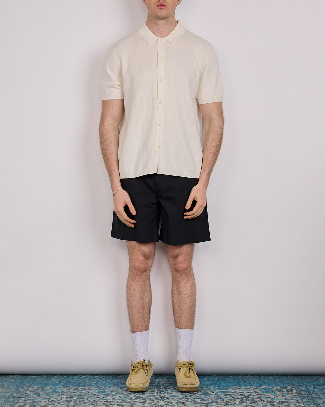 Reigning Champ Cotton-Linen Piazza Button Shirt Ivory