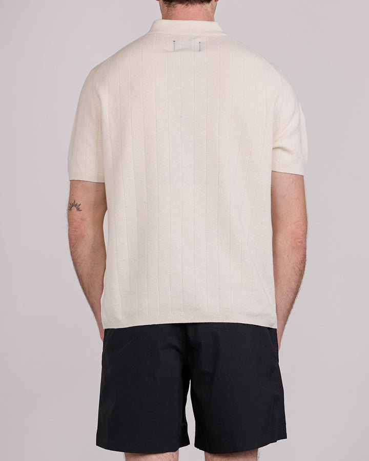 Reigning Champ Cotton-Linen Piazza Button Shirt Ivory