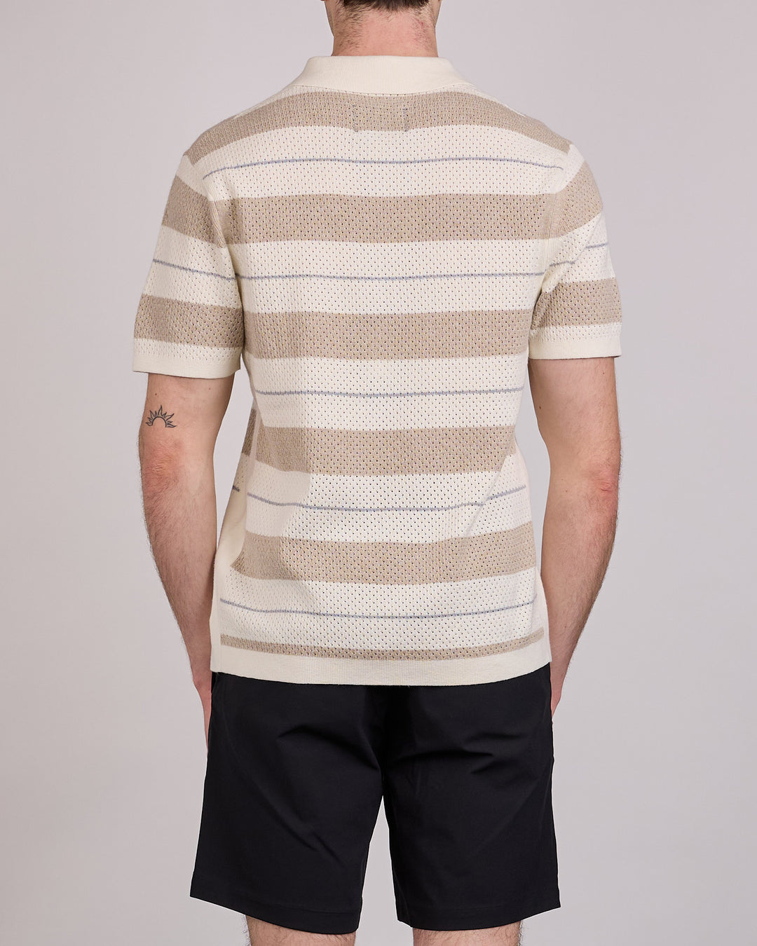 Reigning Champ Cotton-Linen Stipe Victor Polo Shirt Ivory-Oyster