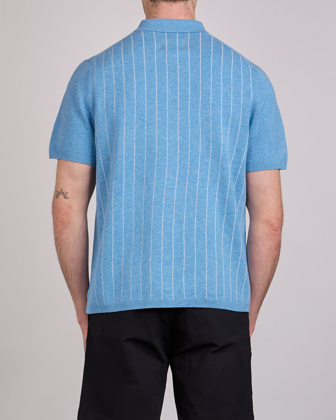 Reigning Champ Cotton-Linen Stripe Piazza Button Shirt Gulf-Ivory