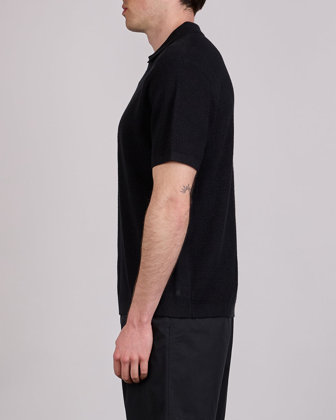Reigning Champ Cotton-Linen Victor Polo Shirt Black