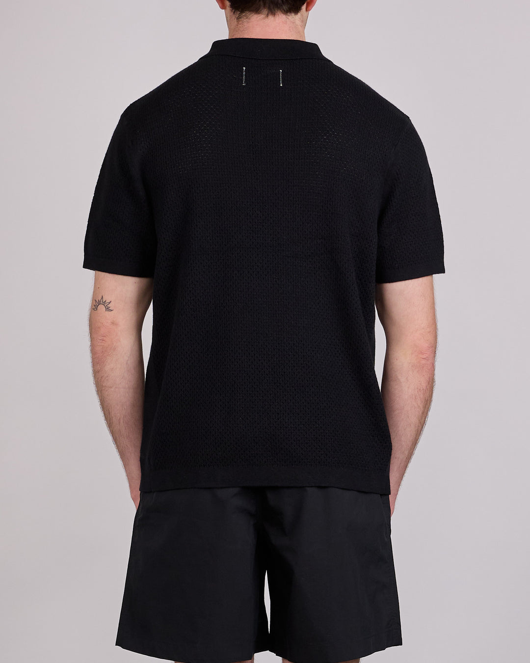 Reigning Champ Cotton-Linen Victor Polo Shirt Black