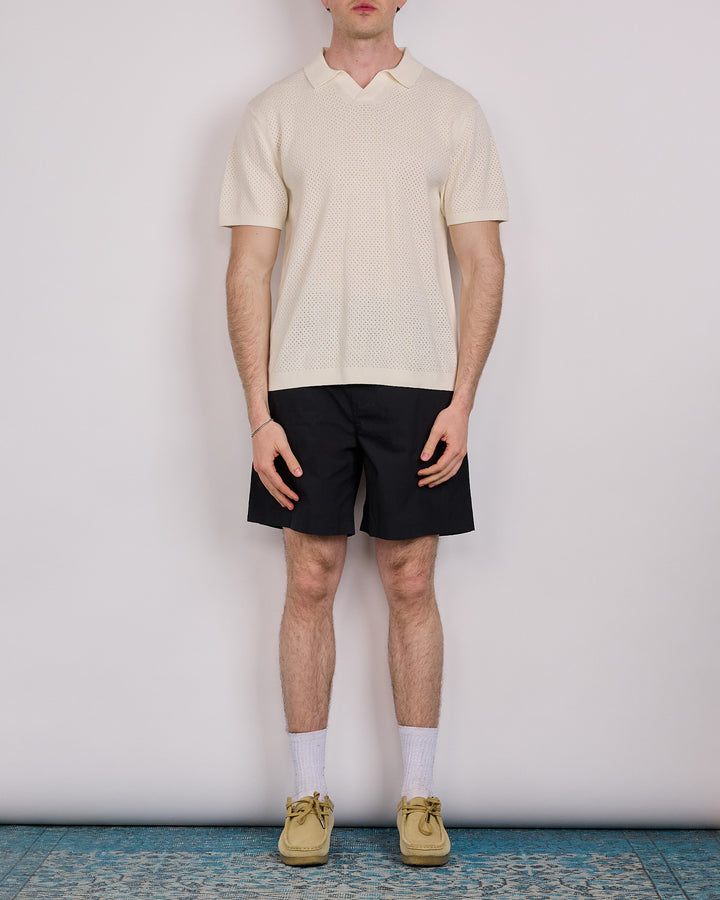 Reigning Champ Cotton-Linen Victor Polo Shirt Ivory