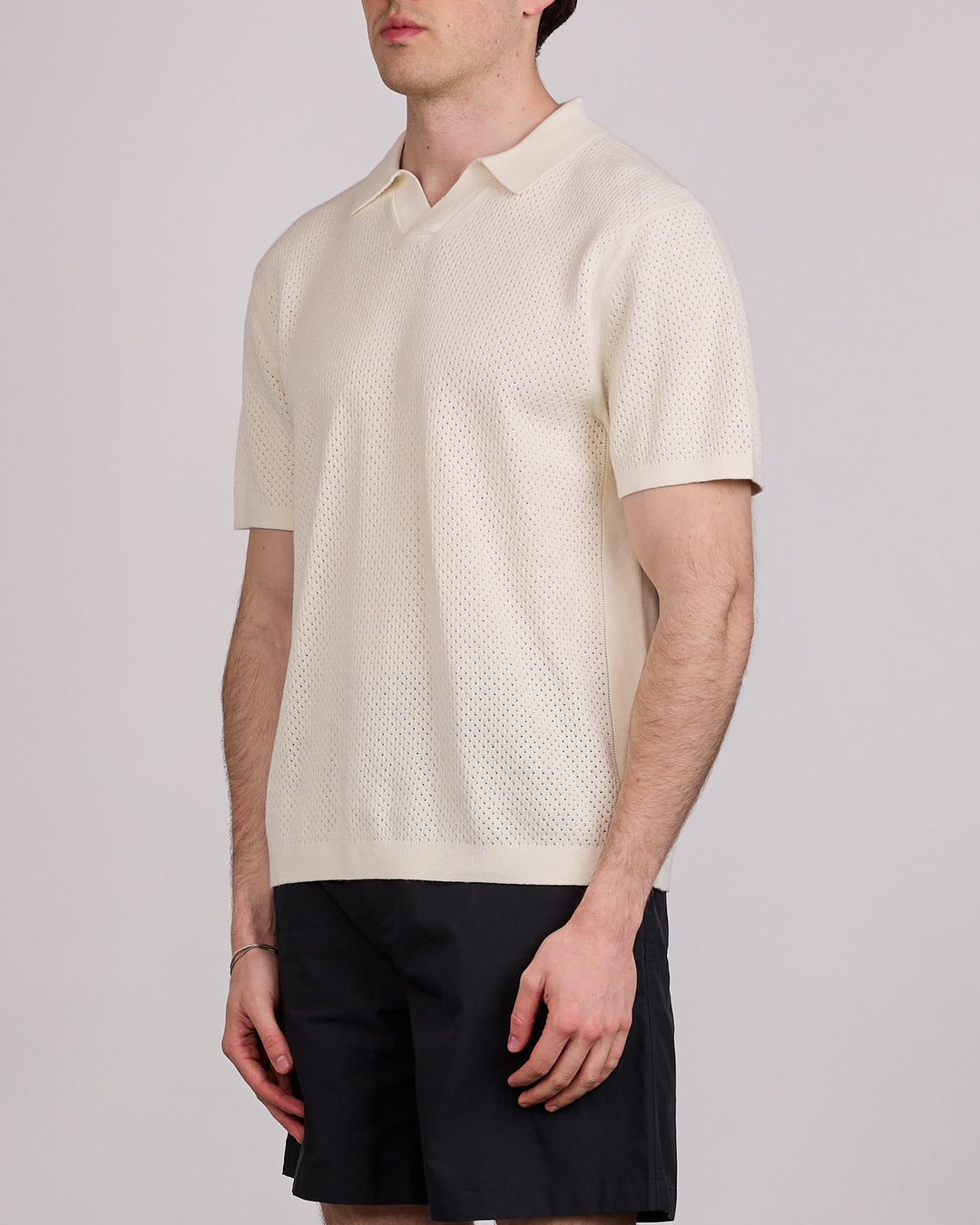Reigning Champ Cotton-Linen Victor Polo Shirt Ivory