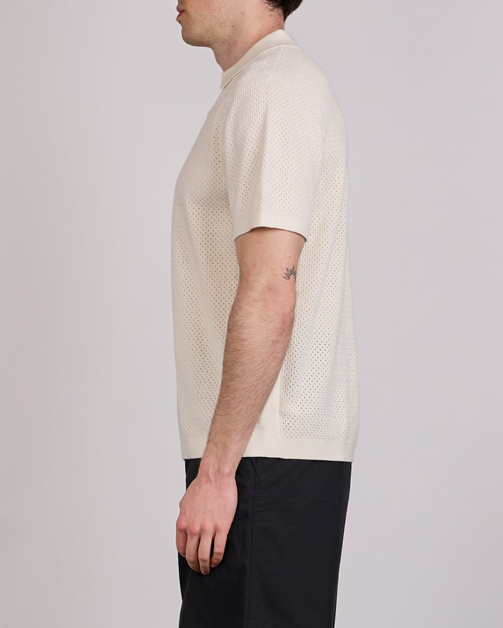 Reigning Champ Cotton-Linen Victor Polo Shirt Ivory